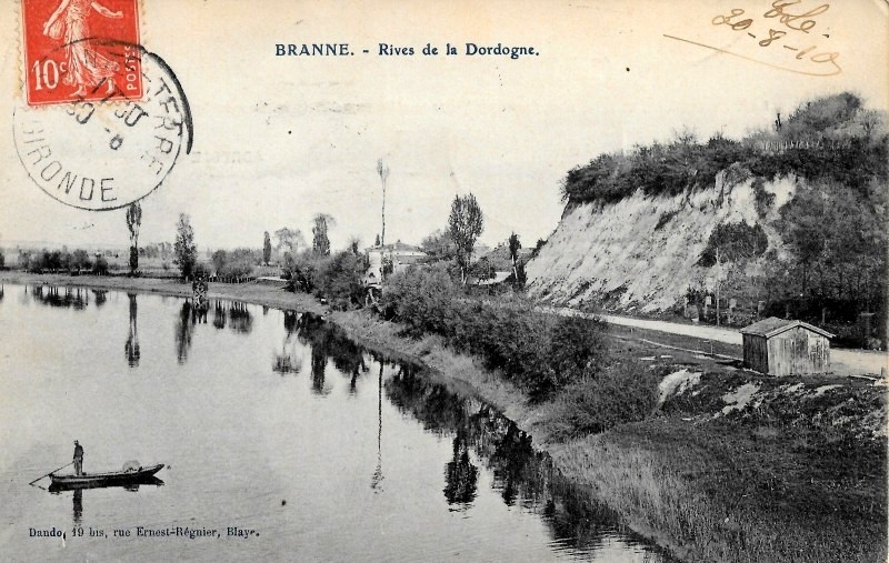 Carte postale ancienne Branne Rives de la Dordogne 1