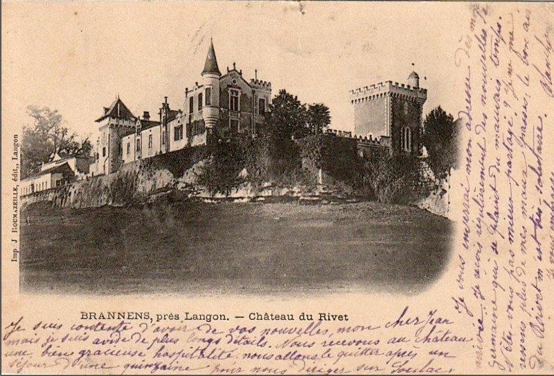 Carte postale ancienne Brannens - château du Rivet 1