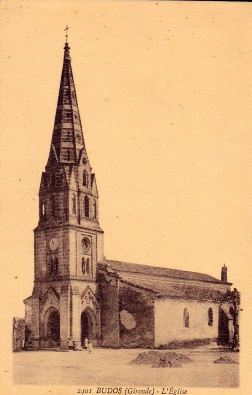 Carte postale ancienne Budos - église 1