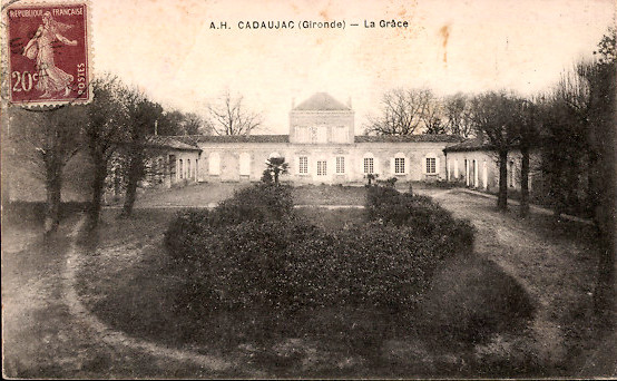 Carte postale ancienne Cadaujac château La Grâce 2