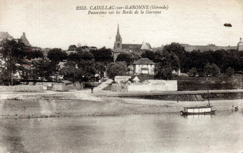 Carte postale ancienne Cadillac - Bords de la Garonne 1
