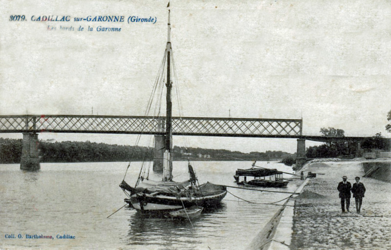 Carte postale ancienne Cadillac - Bords de la Garonne 2