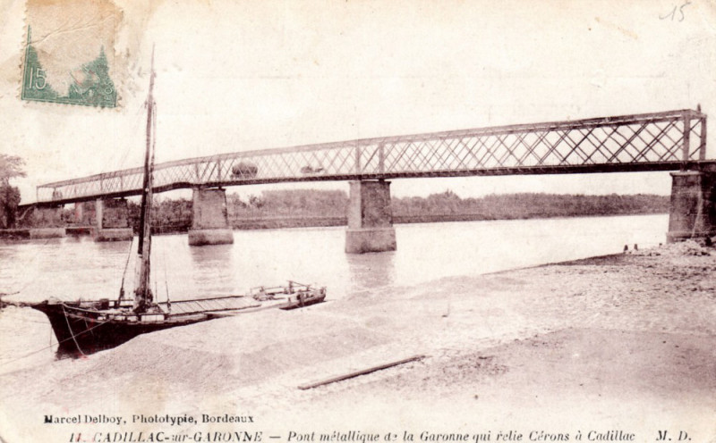 Carte postale ancienne Cadillac - Bords de la Garonne 4