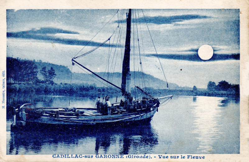 Carte postale ancienne Cadillac - Bords de la Garonne 5