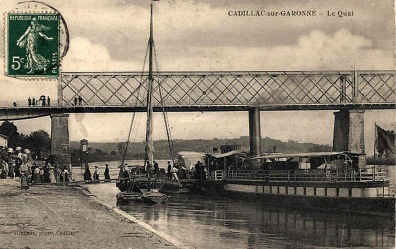 Carte postale ancienne Cadillac-sur-Garonne - Quai 1