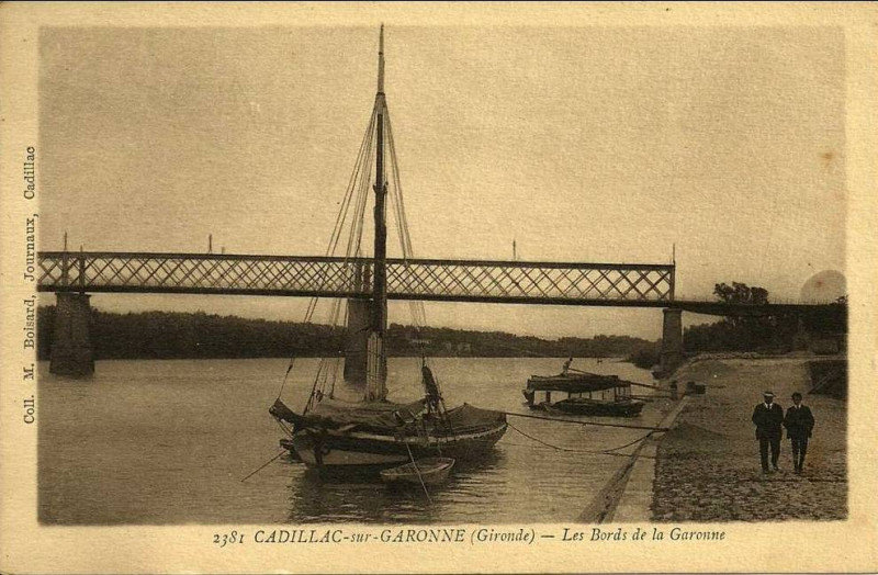 Carte postale ancienne Cadillac-sur-Garonne - Quai 3