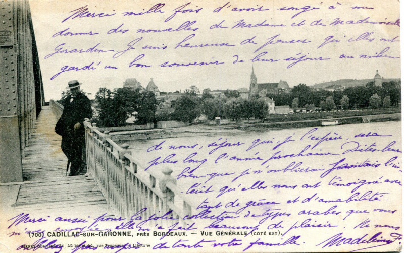 Carte postale ancienne Cadillac-sur-Garonne - vue générale 1