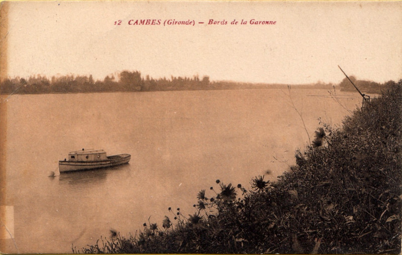 Carte postale ancienne Cambes bord-de-la-Garonne 1