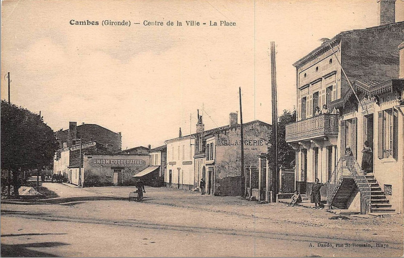 Carte postale ancienne Cambes centre-du-bourg 6