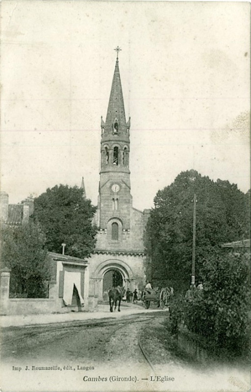 Carte postale ancienne Cambes église 4