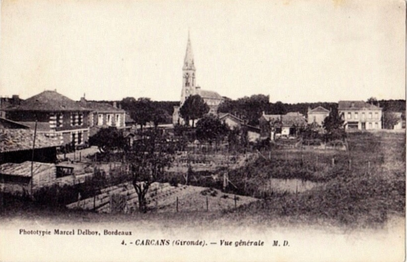 Carte postale ancienne Carcans - vue générale