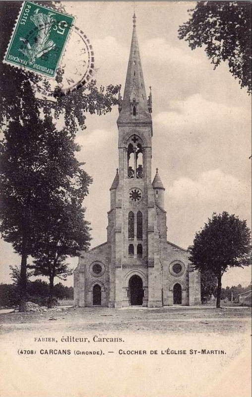 Carte postale ancienne Carcans - église