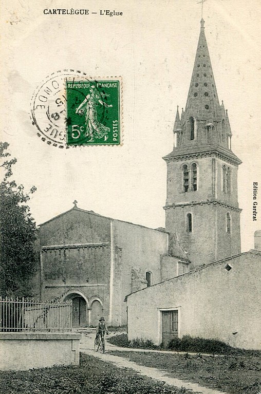 Carte postale ancienne Cartelègue - église