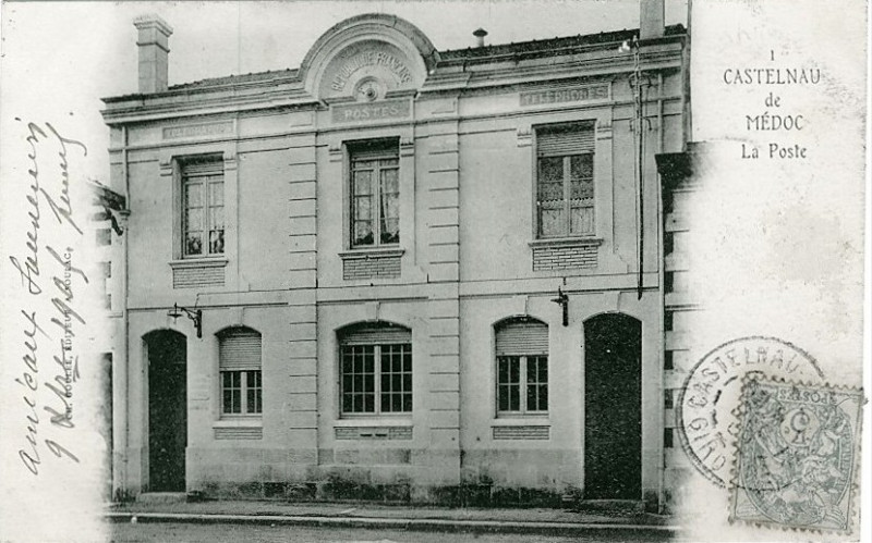 Carte postale ancienne Castelnau-de-Médoc - La Poste