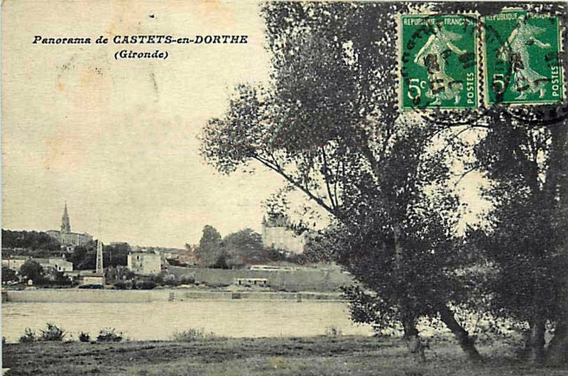 Carte postale ancienne Castets-en-Dorthe - vue générale 3