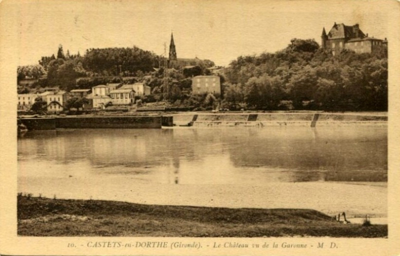 Carte postale ancienne Castets-en-Dorthe - vue générale 4