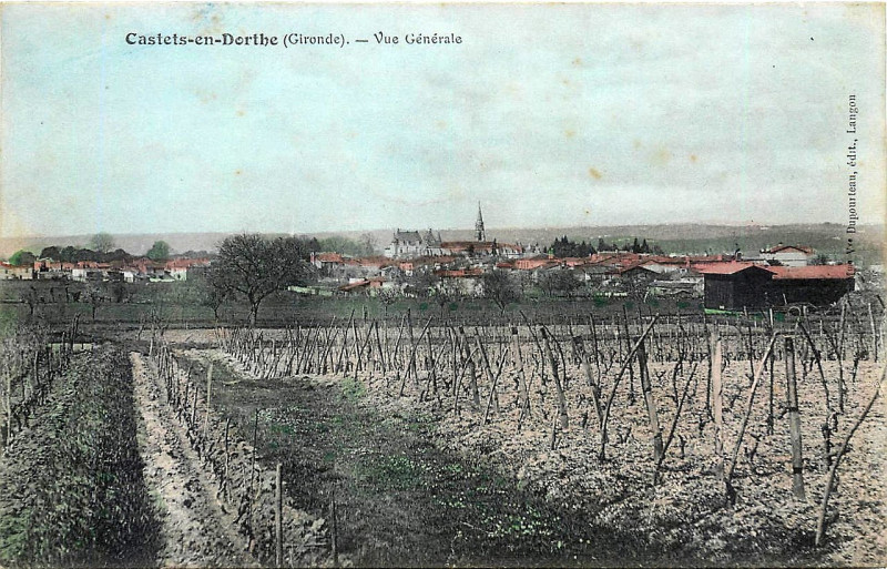 Carte postale ancienne Castets-en-Dorthe - vue générale 6a