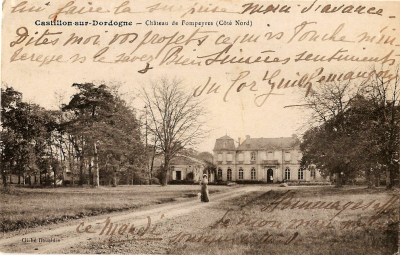 Carte postale ancienne Castillon - château de Fompeyre 2