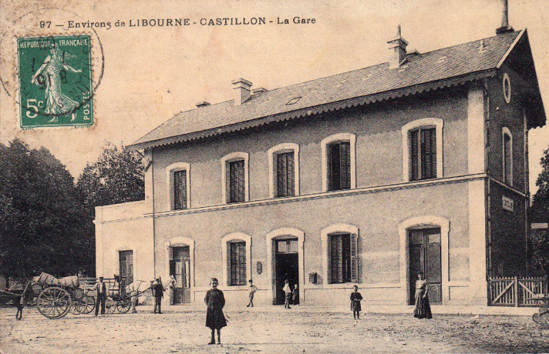 Carte postale ancienne Castillon - Gare 2