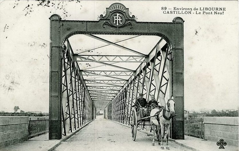 Carte postale ancienne Castillon - pont de Tranchard 2