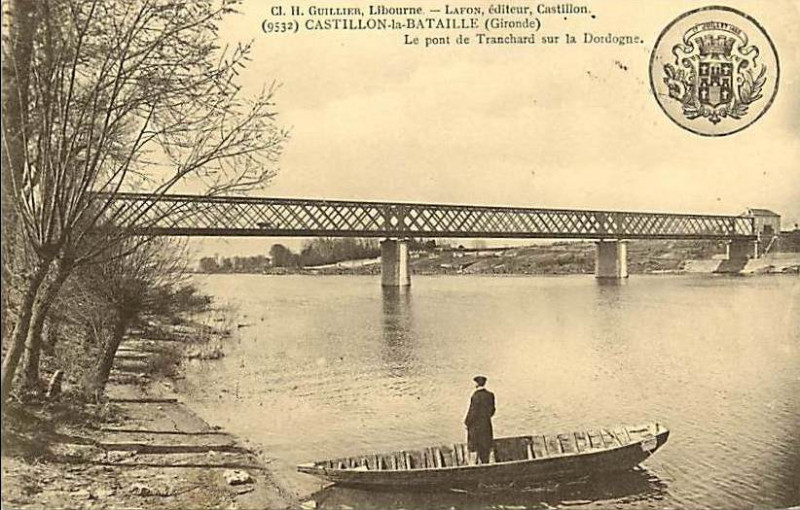 Carte postale ancienne Castillon - pont de Tranchard 4