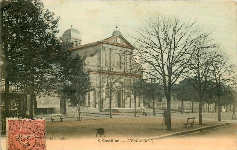 Carte postale ancienne Castillon - église St Symphorien 6