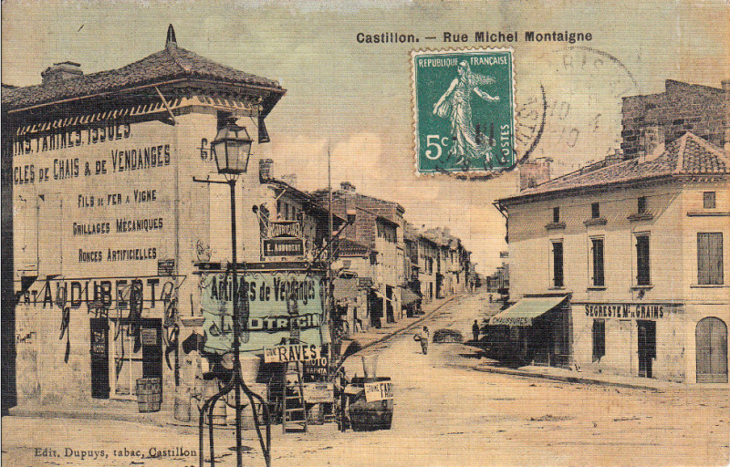 Carte postale ancienne Castilon - rue Michel Montaigne