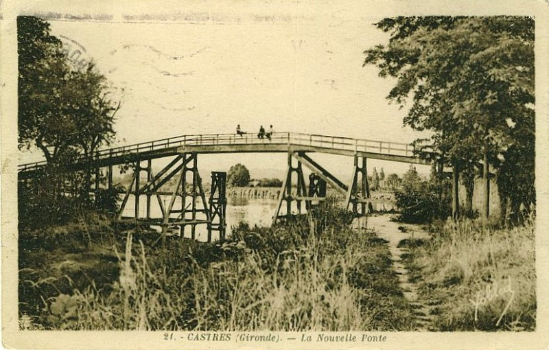 Carte postale ancienne Castres - pont sur le Gat-mort 1b