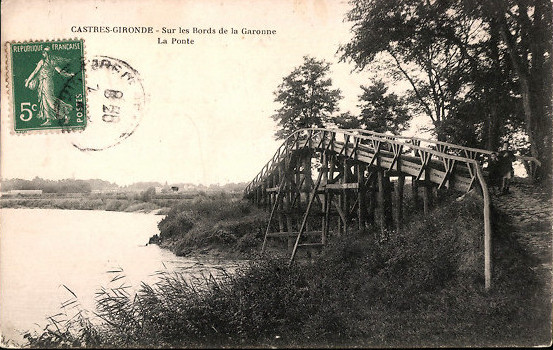 Carte postale ancienne Castres - pont sur le Gat-mort 2