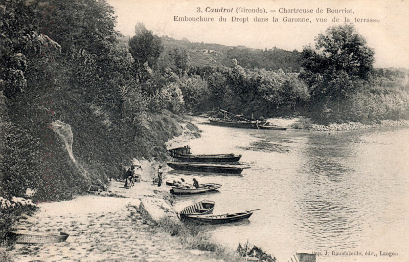 Carte postale ancienne Caudrot - bords de la Garonne 3