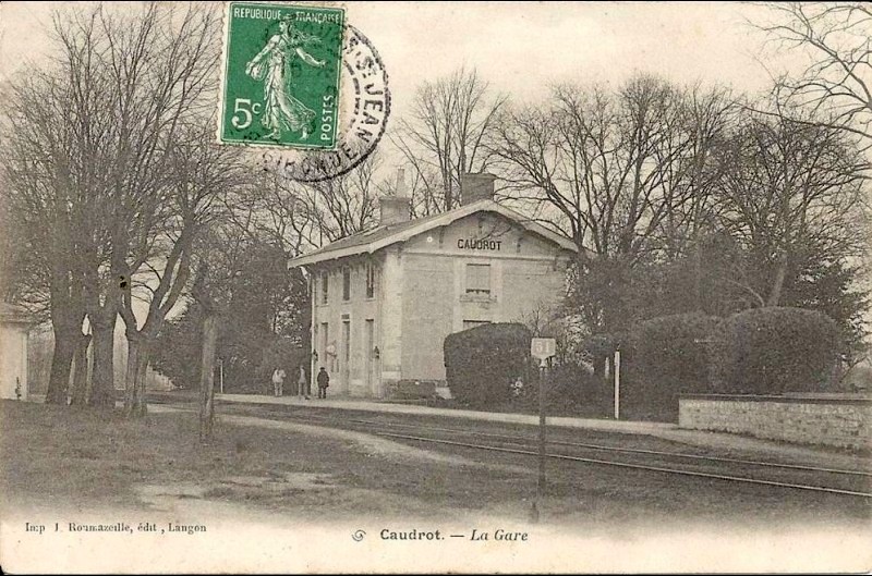 Carte postale ancienne Caudrot - Gare 1