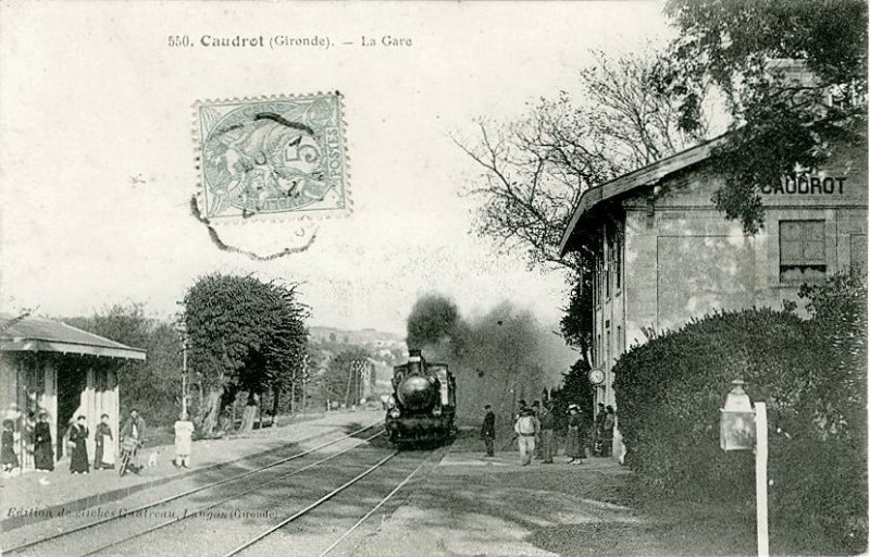 Carte postale ancienne Caudrot - gare
