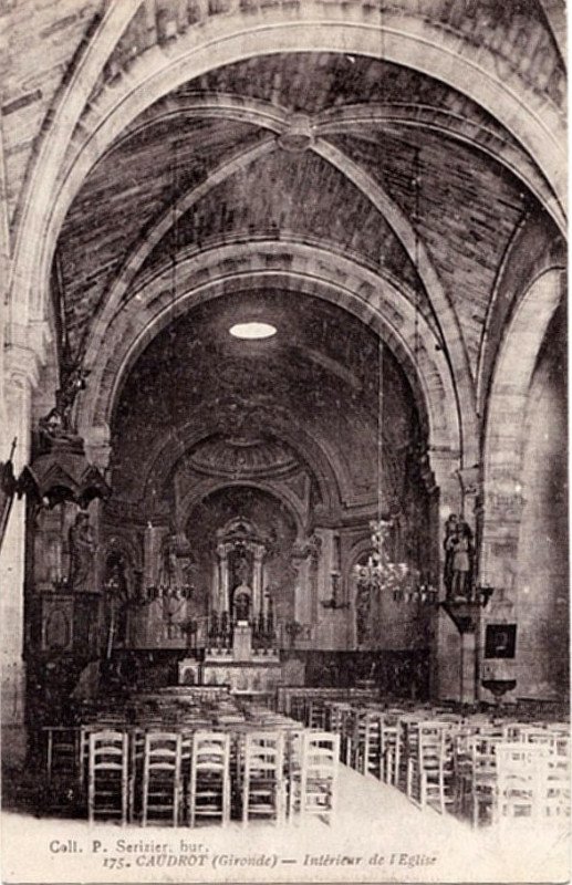 Carte postale ancienne Caudrot - église 2