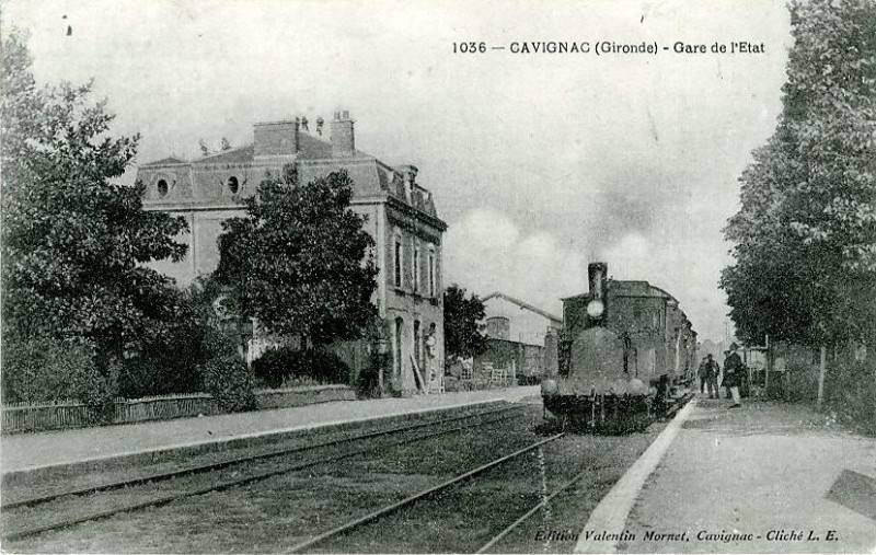 Carte postale ancienne Cavignac - gare 1