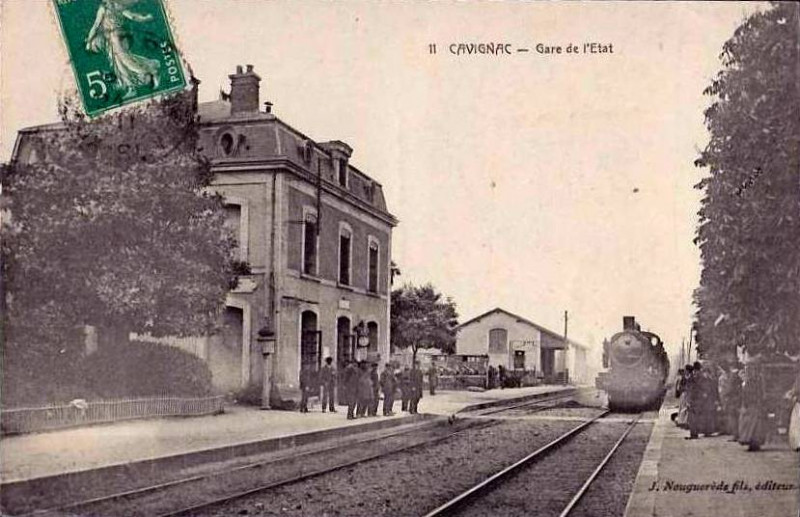 Carte postale ancienne Cavignac - Gare 4