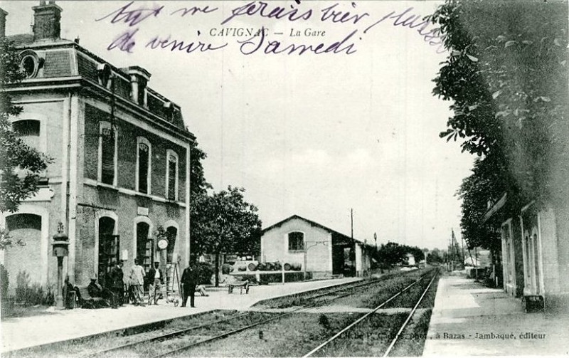 Carte postale ancienne Cavignac - Gare 7