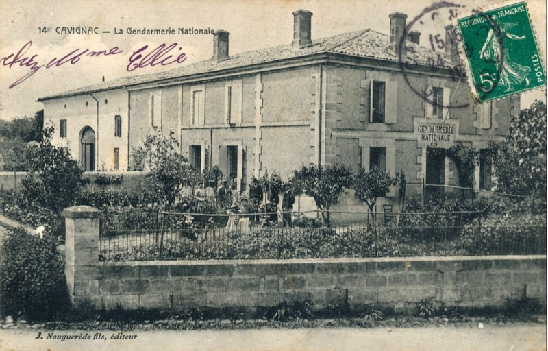 Carte postale ancienne Cavignac - Gendarmerie 2