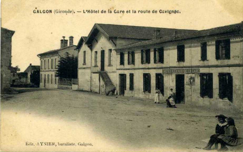 Carte postale ancienne Cavignac - Hôtel de la Gare 2