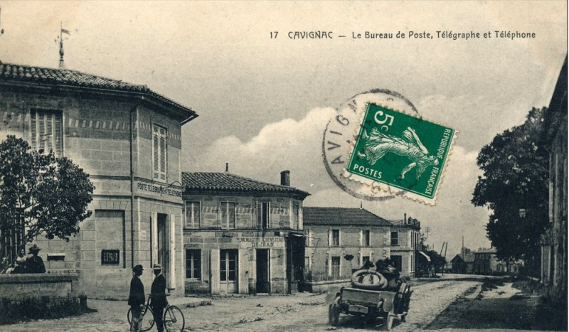 Carte postale ancienne Cavignac - La Poste 3