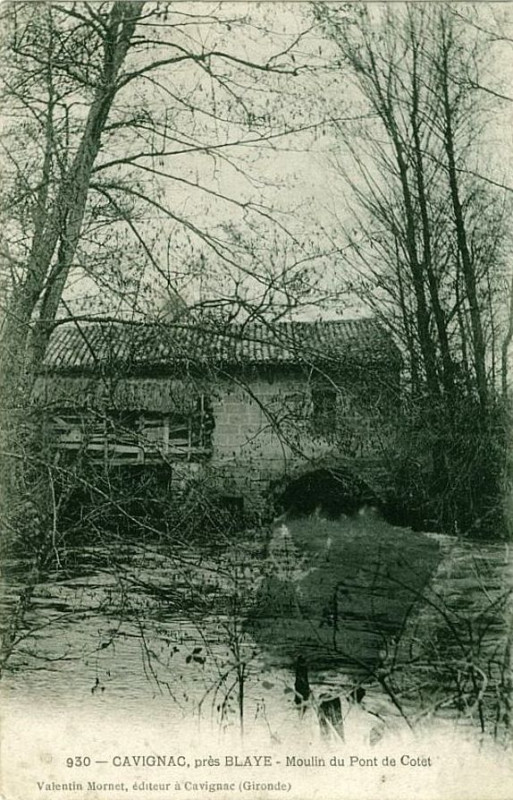 Carte postale ancienne Cavignac - moulin du pont de Cottet