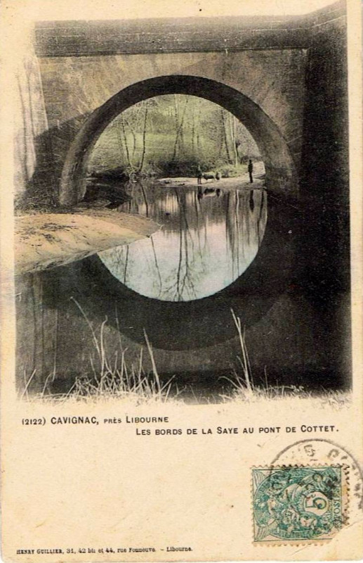 Carte postale ancienne Cavignac - pont de Cottet 1