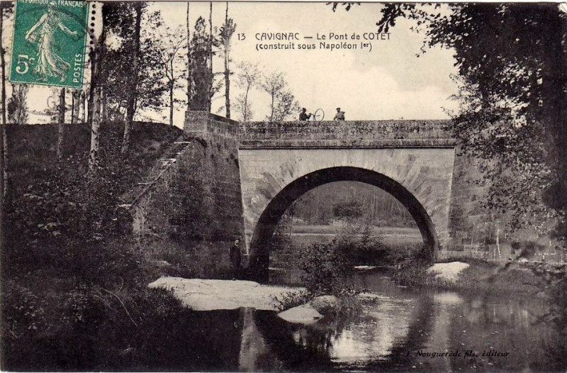 Carte postale ancienne Cavignac - pont de Cottet 4