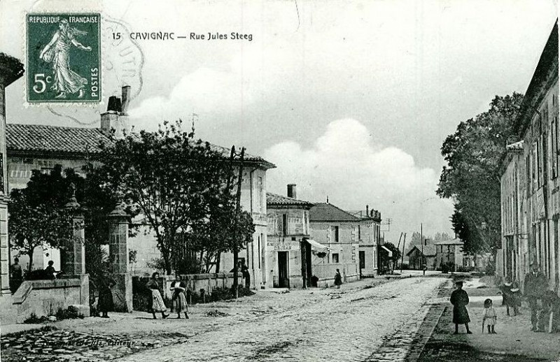Carte postale ancienne Cavignac - rue Jules Steeg
