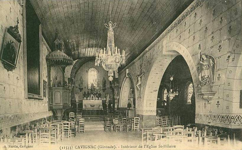 Carte postale ancienne Cavignac - église 5