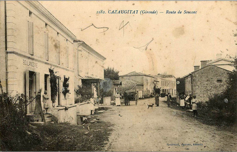 Carte postale ancienne Cazaugitat - Bourg b