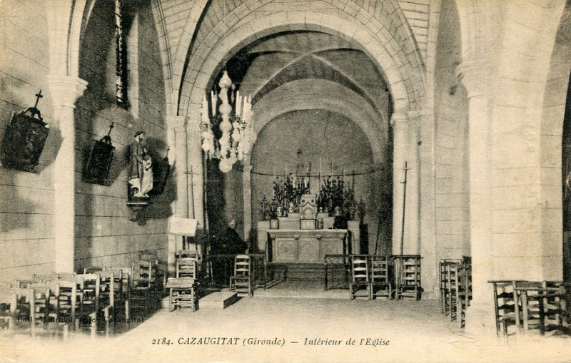 Carte postale ancienne Cazaugitat - église 2
