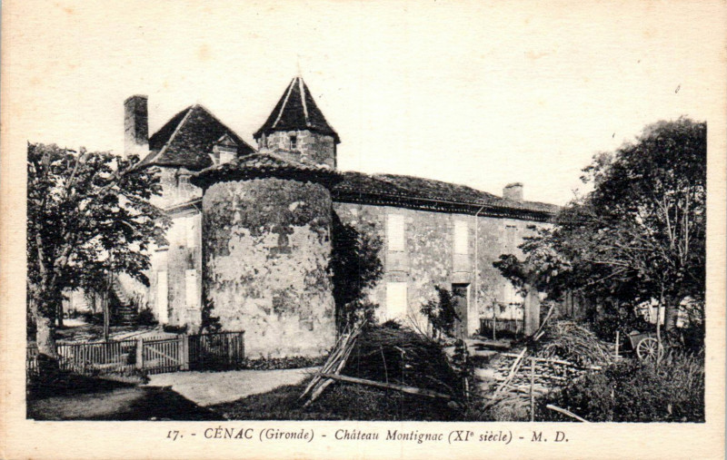 Carte postale ancienne Cénac - château Montignac 1b