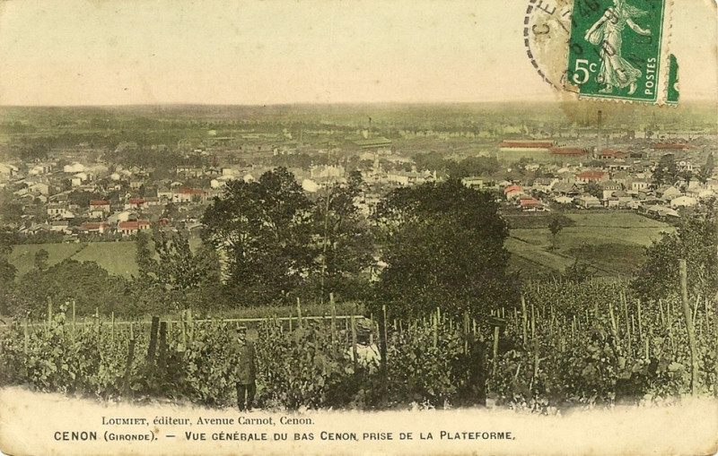 Carte postale ancienne Cenon - vue générale du bas-Cenon