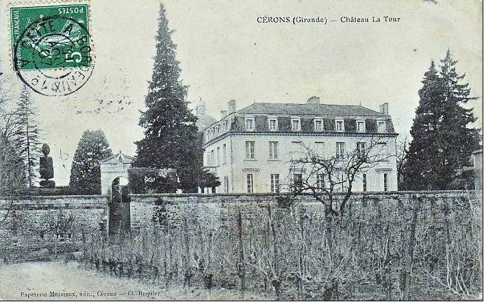 Carte postale ancienne Cérons - château La Tour