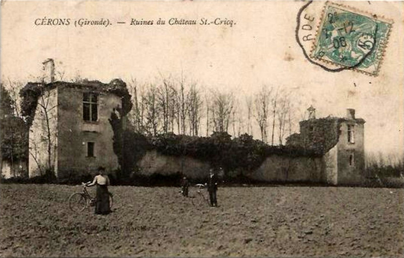 Carte postale ancienne Cérons - château Saint-Cricq 1